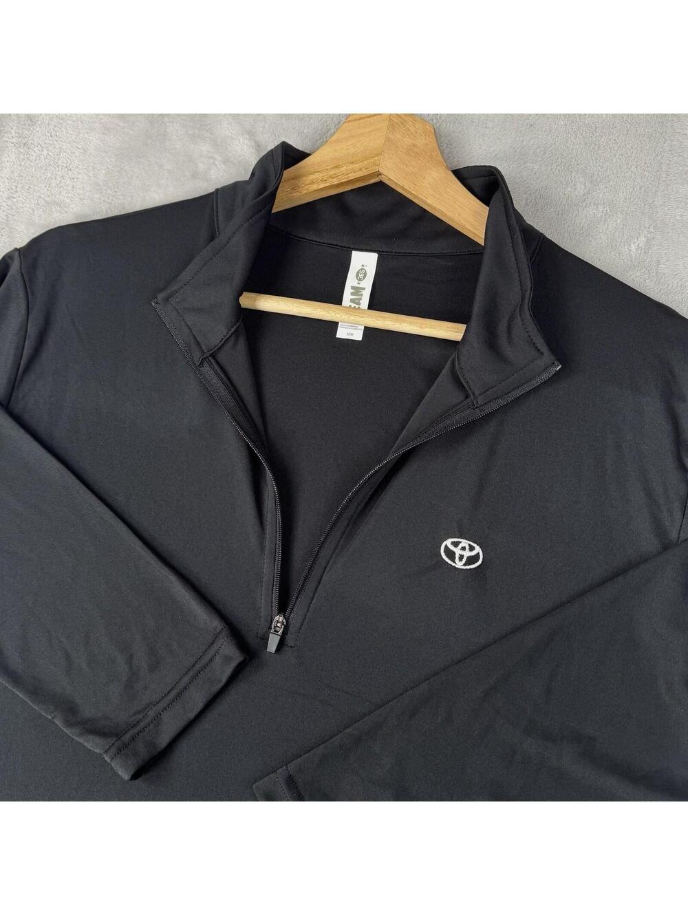 Toyota Team 365 Quarter Zip Pullover Black Size M Auto Car Performance Stretch